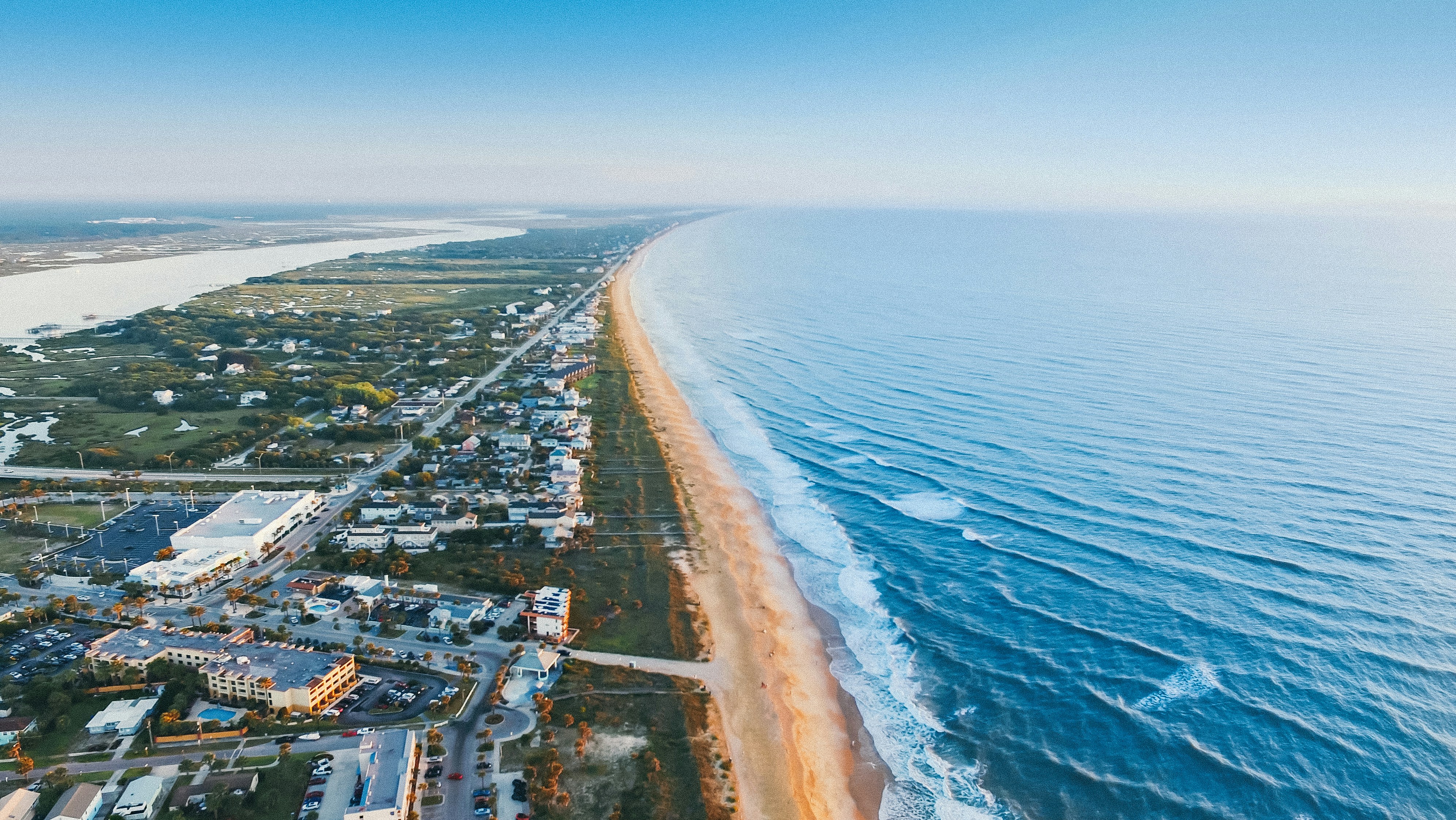 Coastline with buildings